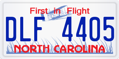 NC license plate DLF4405