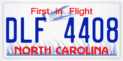 NC license plate DLF4408