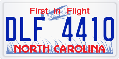 NC license plate DLF4410