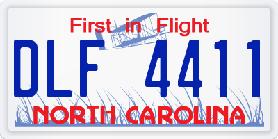 NC license plate DLF4411