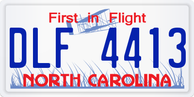 NC license plate DLF4413