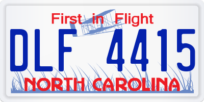 NC license plate DLF4415