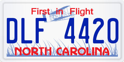 NC license plate DLF4420
