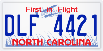 NC license plate DLF4421