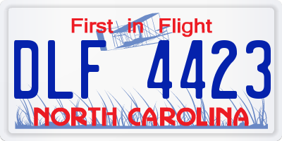 NC license plate DLF4423