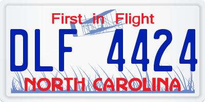 NC license plate DLF4424