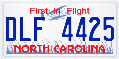 NC license plate DLF4425