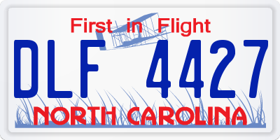 NC license plate DLF4427