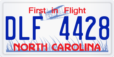 NC license plate DLF4428