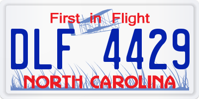 NC license plate DLF4429