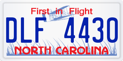 NC license plate DLF4430