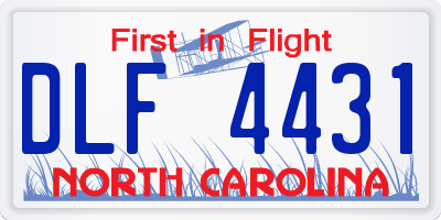 NC license plate DLF4431