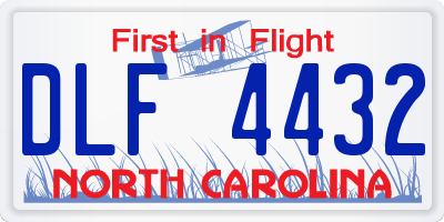 NC license plate DLF4432