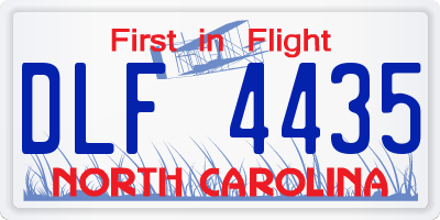 NC license plate DLF4435
