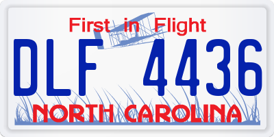 NC license plate DLF4436