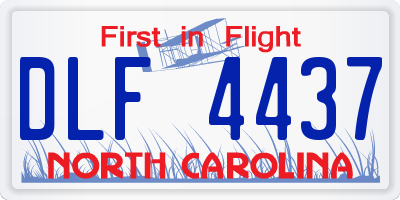 NC license plate DLF4437