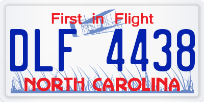 NC license plate DLF4438