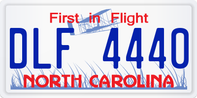 NC license plate DLF4440