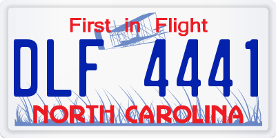NC license plate DLF4441