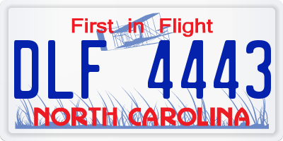 NC license plate DLF4443
