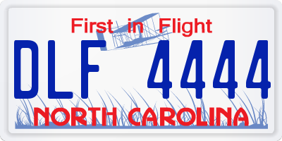 NC license plate DLF4444