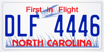NC license plate DLF4446