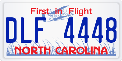 NC license plate DLF4448