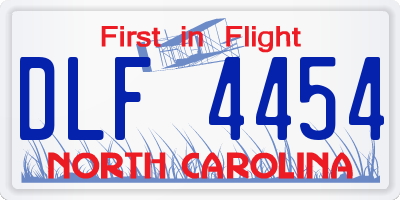 NC license plate DLF4454