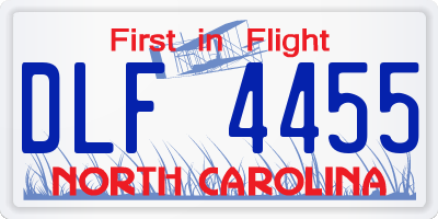 NC license plate DLF4455