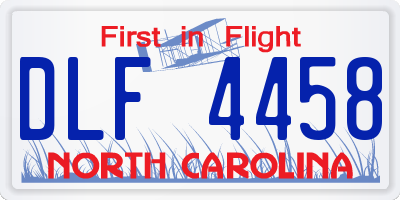 NC license plate DLF4458