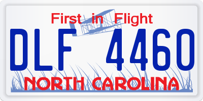 NC license plate DLF4460