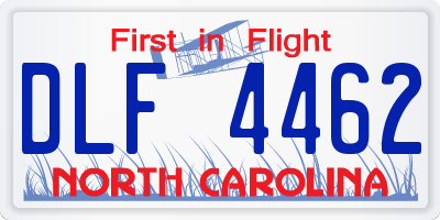NC license plate DLF4462