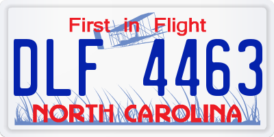 NC license plate DLF4463