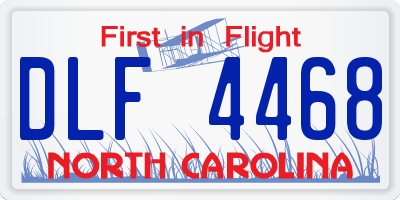 NC license plate DLF4468