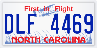 NC license plate DLF4469