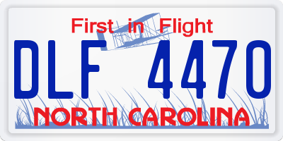 NC license plate DLF4470