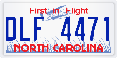 NC license plate DLF4471