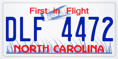 NC license plate DLF4472