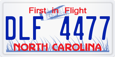 NC license plate DLF4477