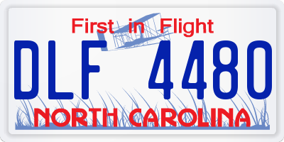 NC license plate DLF4480