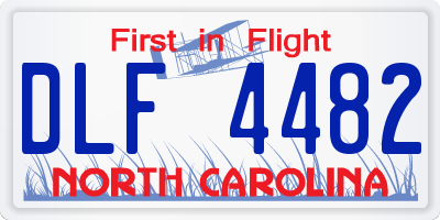 NC license plate DLF4482