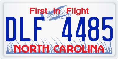 NC license plate DLF4485