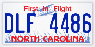 NC license plate DLF4486