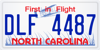 NC license plate DLF4487