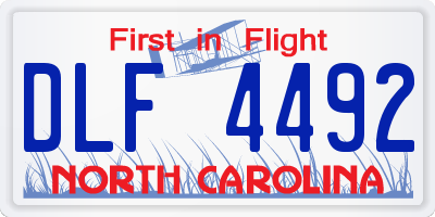 NC license plate DLF4492