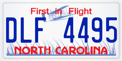 NC license plate DLF4495