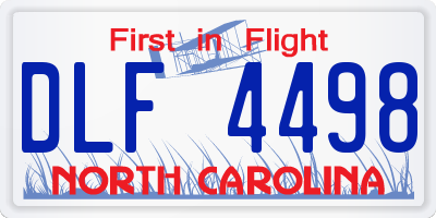 NC license plate DLF4498