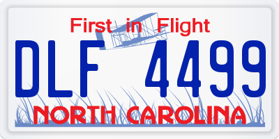 NC license plate DLF4499