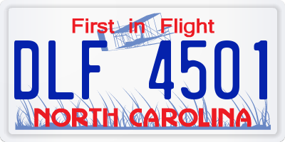 NC license plate DLF4501