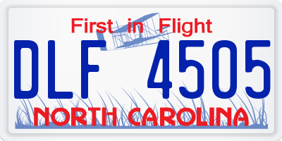 NC license plate DLF4505